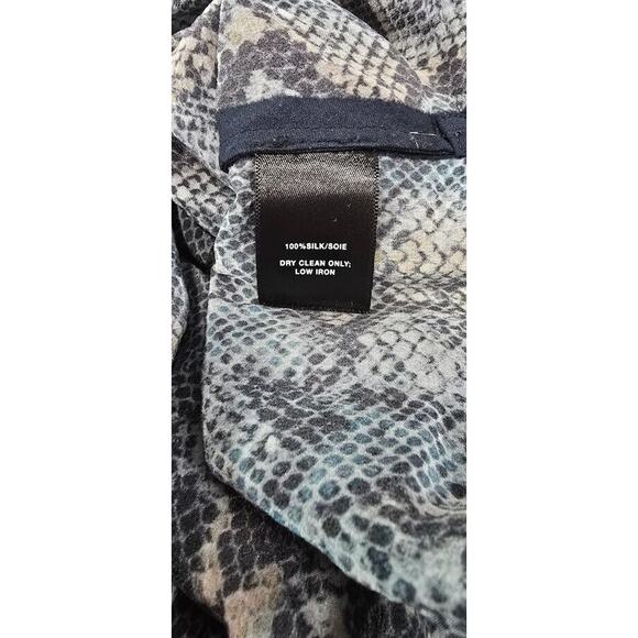 Lafayette 148 100% silk Snake Skin Pattern long sleeve blouse size 14 large - Picture 10 of 10